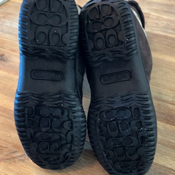 COACH SHERMAN SIGNATURE MID FLEECE SUEDE BOOTS 8.5 - Picture 7 of 8